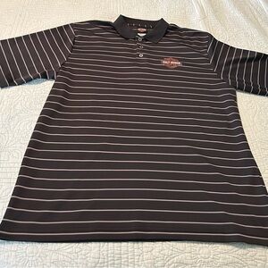 Men’s XL Harley Davidson black striped Polo